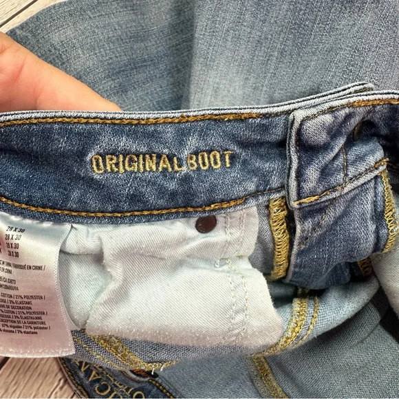 american eagle extreme flex mens jeans light wash sz 28x28" original boot - Picture 6 of 10